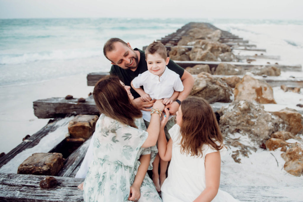 Candid Family beach portrait