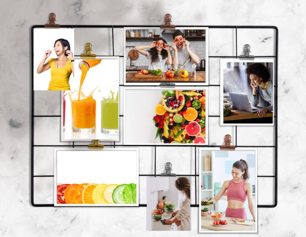 Mood board for health and diet coach