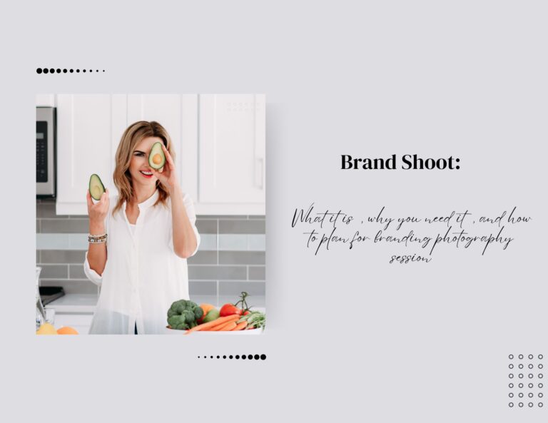 Brand Shoot banner photo including tilte and a picture of women holding avocado at front of her face